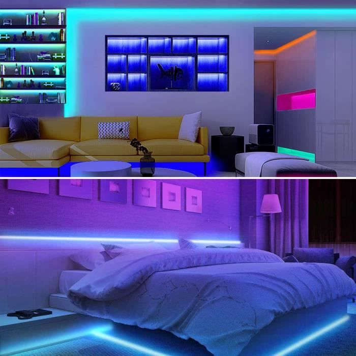 VKH Ruban LED 10m, LED Chambre Multicolore Bande LED, Bandeau LED