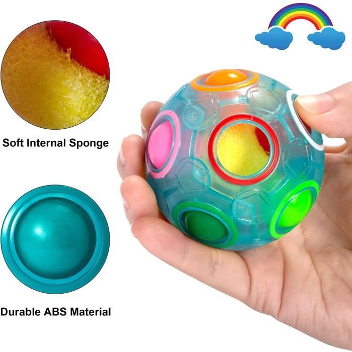 Magic Rainbow Puzzle Ball Fidget Ball Puzzle Game Fun Stress Reliever Magic Ball Blanc Vert Bleu