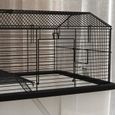 Cage rongeur hamster 2 étages - roulettes, plateforme, échelle, accessoires - PP transparent acier noir-3