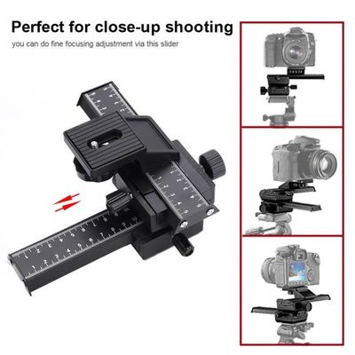 Oumij1 Rail Macro 2 Voies 11 Cm - Curseur Mise Au Point Précise Pour Photo Gros Plan | Alliage | 1/4"