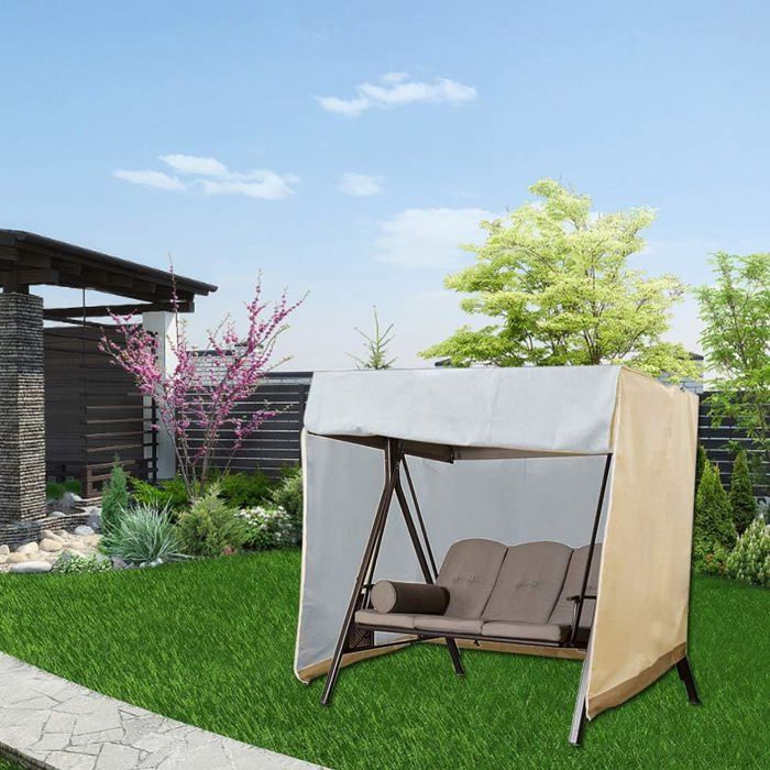 Couverture Balançoire Jardin BB Sport Gris 180x160x115 Cm - Protection UV Et Imperméable