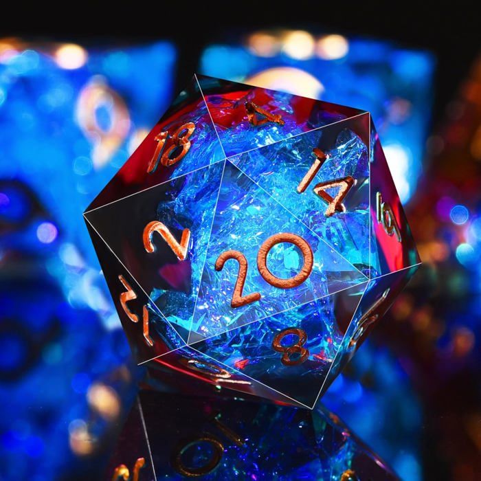 SIQUK 7 Dice Role Game Metal Polyhedral Dice Metal Dice Set D20 D12 D10 D% D8 D6 D4 for RPG Dungeons and Dragons, Sky Blue