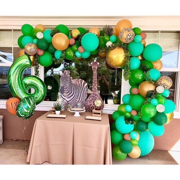 35 pièces-ensemble Jungle Safari Ballons De Fête Sauvage Vert