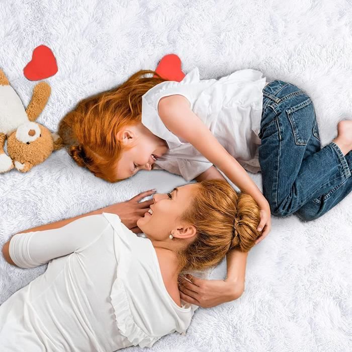 Tapis Rond Doux Blanc 90 Cm - Pour Chambre Enfant, Salon Ou Salle De Bain - Lavable Et Antidérapant