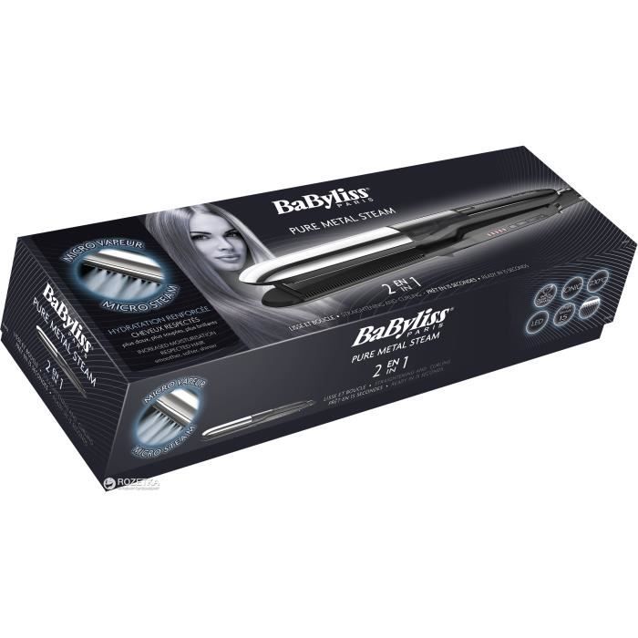 BABYLISS ST495E Lisseur vapeur Steam Pure 2 en 1 Noir Chrome Cdiscount Electromenager