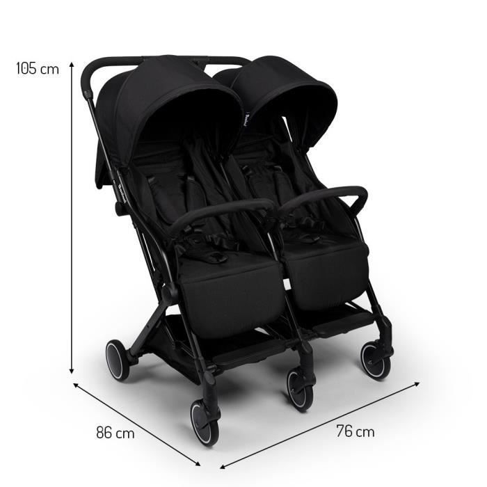 Poussette Double Buggy BANINNI Adige Pour Duos et Jumeaux