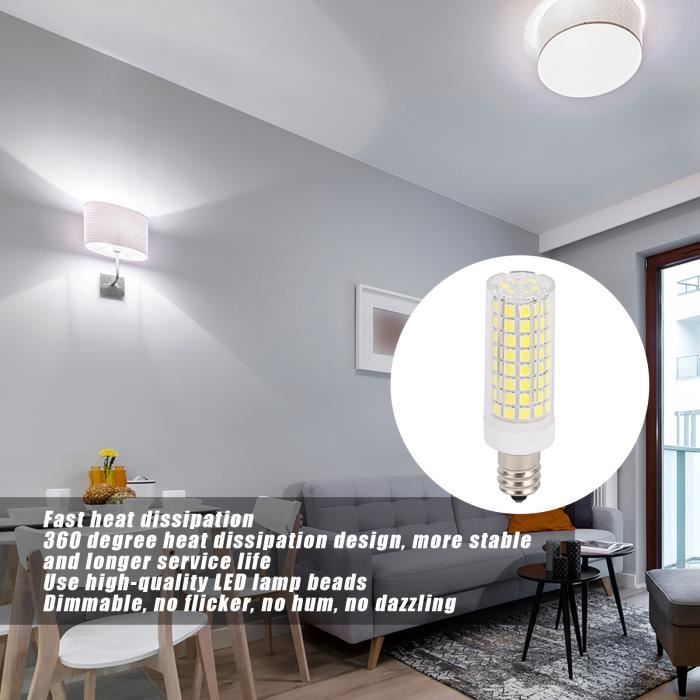 HURRISE Ampoule LED E12 102LED Ampoule 1000LM Maïs Ampoule Dimmable Source  de Lumière pour Lampes de Table Lustres (220V 12W Blanc - Cdiscount Maison