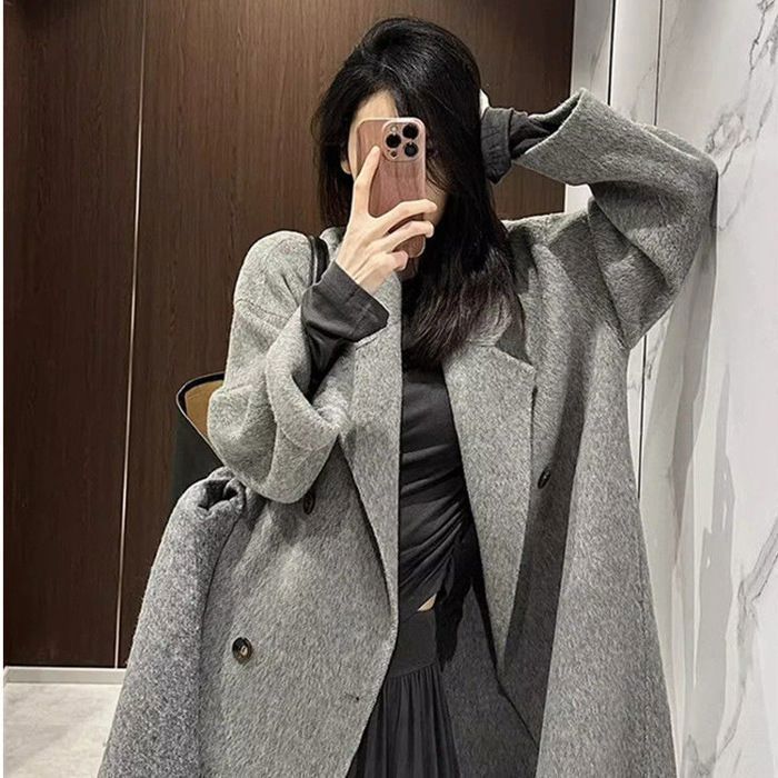 Manteau Droit Long Pour Femme - Trench-Coat Boutonné En Coton - Coupe Classique Mi-Longue - 10