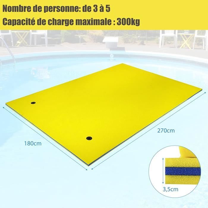 Tapis Flottant Piscine en Mousse XPE pour Piscine Plage Lac, Hamac Flottant Piscine avec Oreiller Roulé pour Sports Nautiques, Bronzage D'eté,Vert,130x55x3.3cm