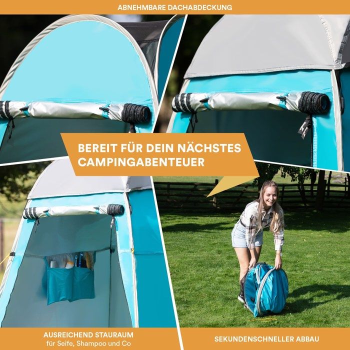 Tente de camping Pop Up portable, douche privée, accessoires de
