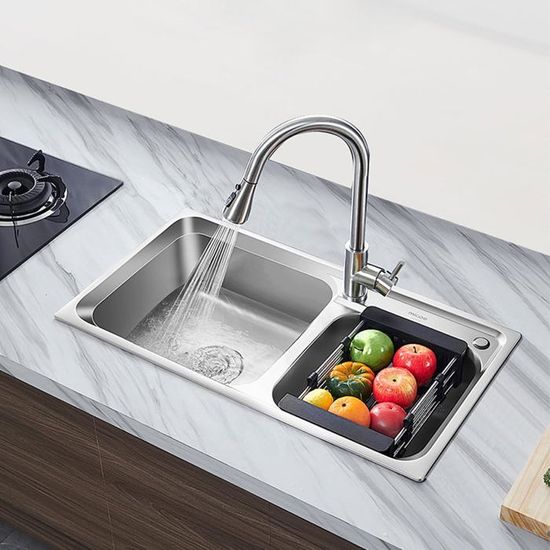 2PCS Filtres à Évier de Cuisine en Acier Inoxydable, Crépines de