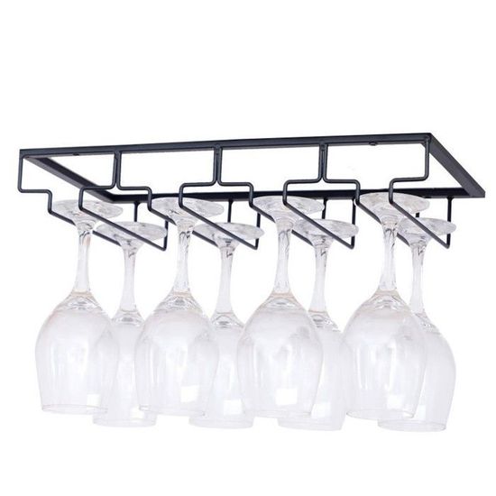 Lostwry Lot de 4 porte-verres à vin - Montage mural - Cuisine, bar, armoire à vin, collection de rangement - Blanc