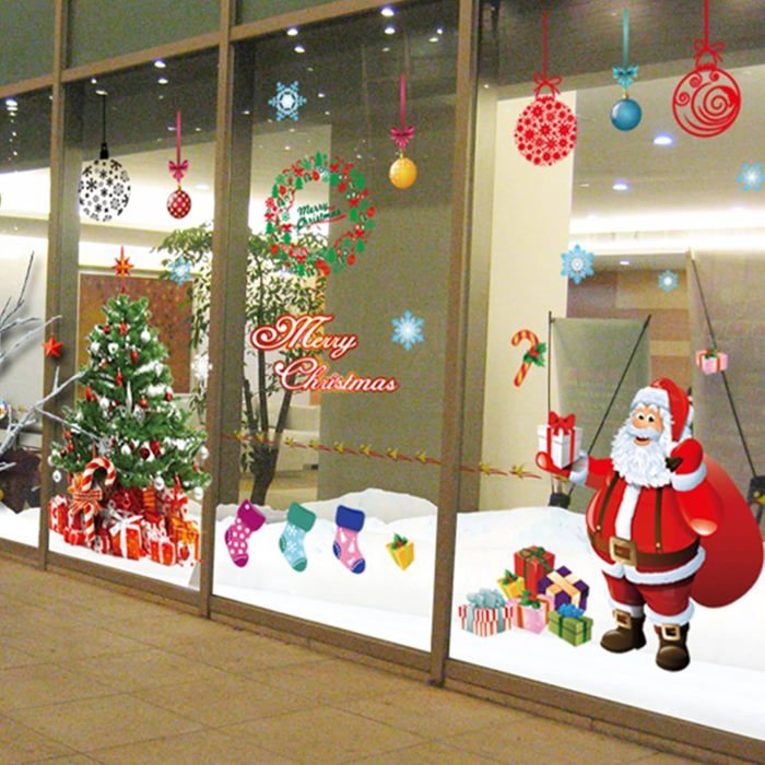 Autocollant Sapin De Noël Doré – Déco Fenêtre, Mur, Porte – 59,9x90,9 Cm – PVC Réutilisable Sans Trace