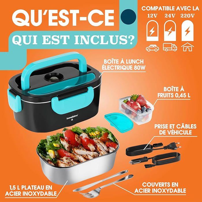 Gamelle Chauffante 80W Lunch Box Chauffante 1 5L Chauffe Plat — free download