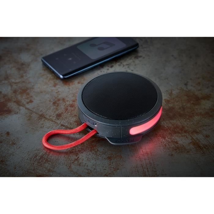 Enceinte Bluetooth ronde BIGBEN PARTY - 15W - Noir et rouge