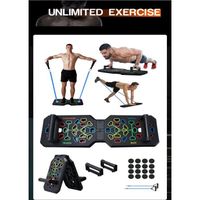 Planche De Pompes WRQIOO 30-en-1 – Comptage Automatique, Pliable, Avec 2 Bandes De Résistance, Charge Max 300 Kg, Pour Maison