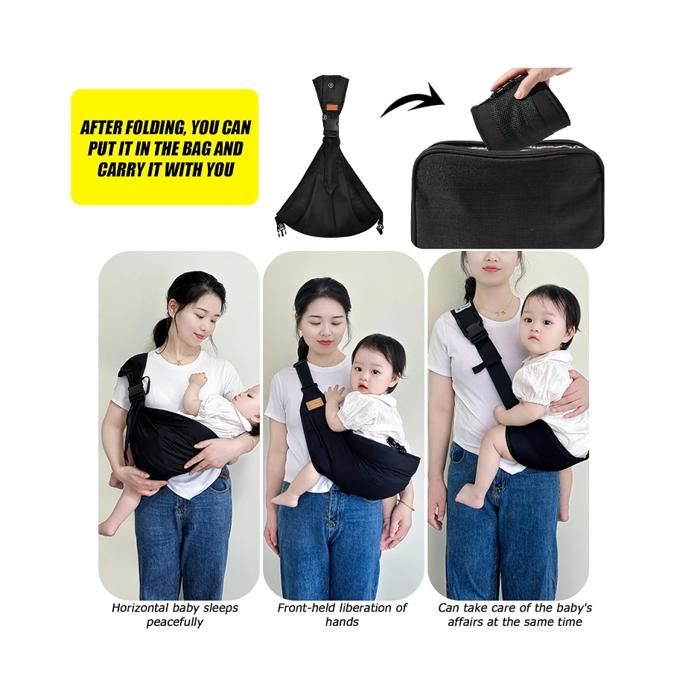 Porte-bébé Bandoulière Réglable Kleinkind - Pour Nouveau-nés à 3 Ans (jusqu'à 20 Kg) - Coton Respirant, Léger, Pliable - Noir, Gris, Rose