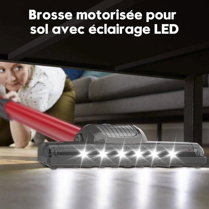 VORTEX Vortex - Aspirateur Balai Sans Fil - 135w - Autonomie 45min - Filtre Hepa - 2 Modes D
