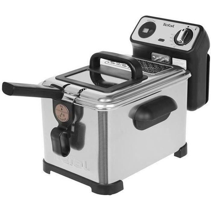TEFAL FR511170 Filtra Pro Friteuse semi-professionnelle Inox&Design, 2400 W, 3 L (jusqu'à 4 p), Filtre breveté, Thermostat réglabl