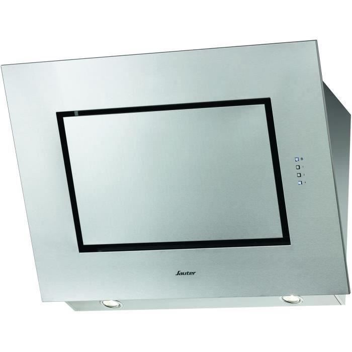 SAUTER SHD1589X Hotte murale - Évacuation / Recyclage - 594m3 air / h-61dB - 3 vitesses - L 90cm - Inox