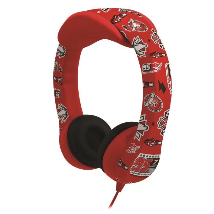 LEXIBOOK - Cars - Casque Audio Enfant - Flexible et Incassable - 3 ans et +