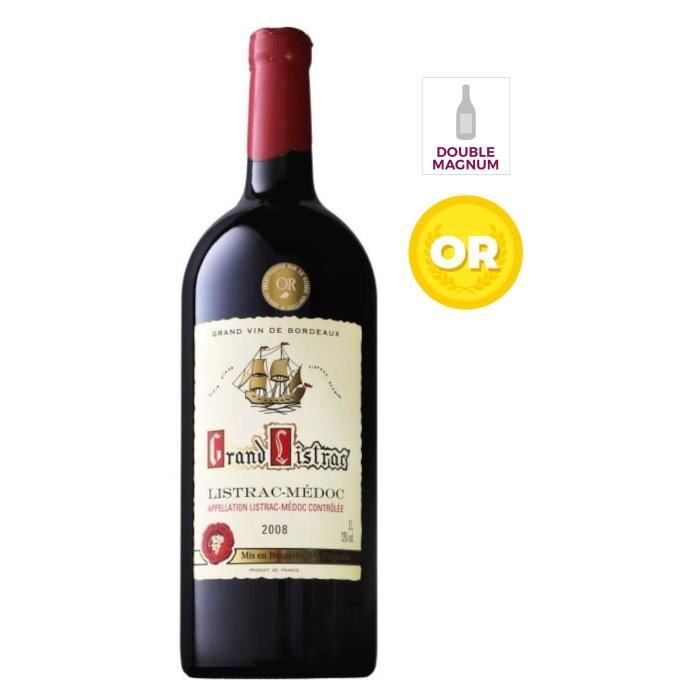 Double Magnum Grand Listrac 2008 Listrac Médoc - Vin rouge de Bordeaux