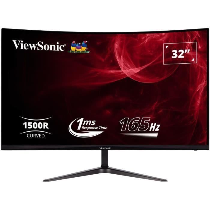 Ecran PC Gamer Incurvé - VIEWSONIC VX3218 - PC - MHD - 32- FHD - Dalle VA - 1 ms - 165Hz - DisplayPort - AMD FreeSync