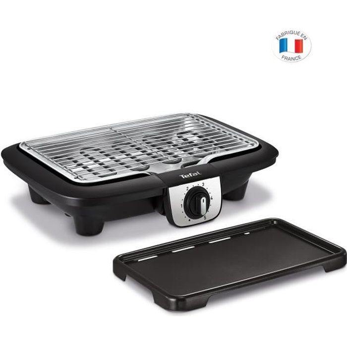 Tefal YY3818FB Easy Grill 2en1 Barbecue électrique de table, Plaque plancha incluse, Puissant 2100 W, Jusqu'à 2 fois moins de fumée