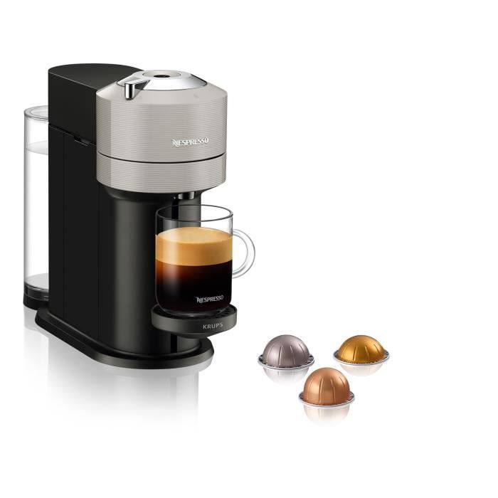KRUPS NESPRESSO YY4298FD Vertuo Next Machine à café expresso, 5 tailles de tasses, Technologie Centrifusion™ brevetée, Gris clair