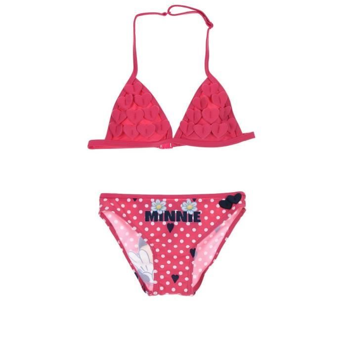 MINNIE Maillot de Bain 2 Pièces Fuchsia Sérigraphié Enfant Fille