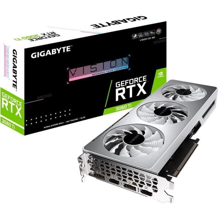 GIGABYTE RTX 3060 Ti VISION OC Carte Graphique 8G LHR (GV-N306TVISION OC-8GD)