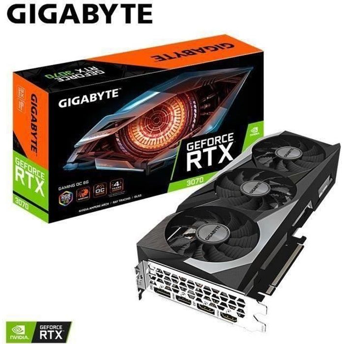 GIGABYTE Carte graphique RTX 3070 GAMING OC - 8 Go