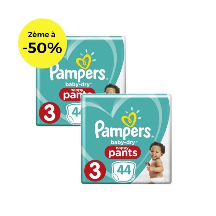Pampers Baby-Dry Pants Taille 3 x44 - Lot de 2