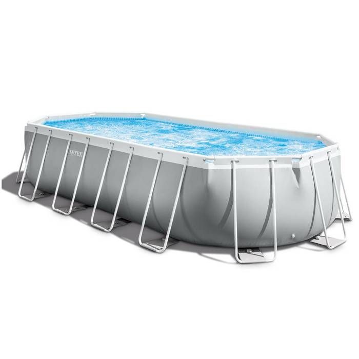 Kit piscine Intex prism frame - Ovale tubulaire - (l)6,10 x (l)3,05 x (h)1,22m