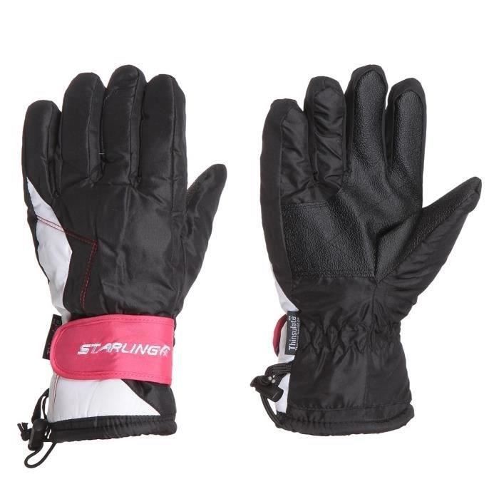 STARLING Gants de Ski Adulte - Noir et Rose