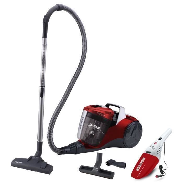 HOOVER BR71_Jcar Aspirateur Traineau Sans Sac + Aspirette - Autonomie 40 Min, 22V Lithium, Maxi Accessoirise Home&Car