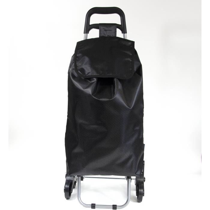 Chariot de course 40 L noir KINSTON - En aluminium et polypropylène - 2 roulettes