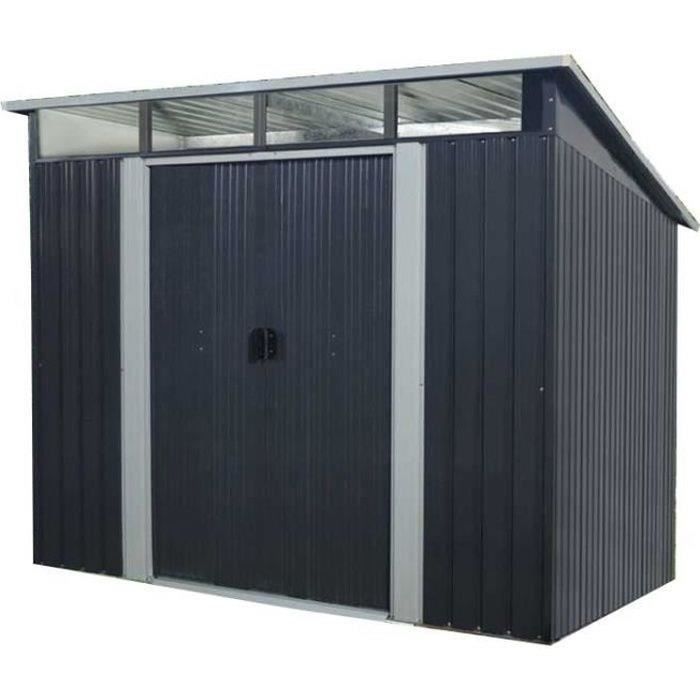 Abri de jardin acier 4,59 m2. avec kit d'ancrage inclus