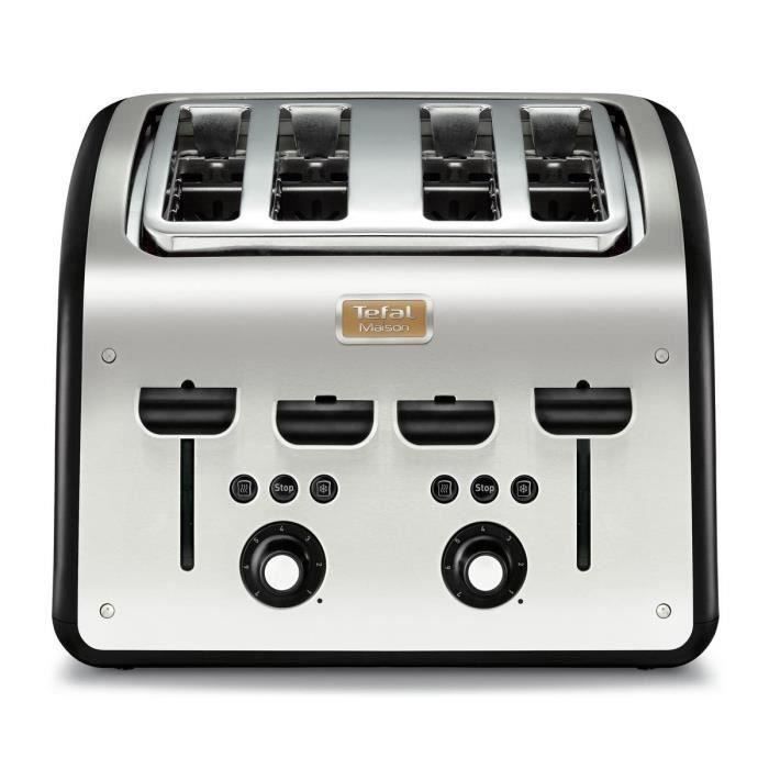 TEFAL TT770811 Grille-pain 4 fentes - Inox/ Noir