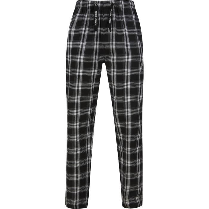 TOKYO LAUNDRY Bas de Pyjama à Carreaux Noir/Blanc Homme
