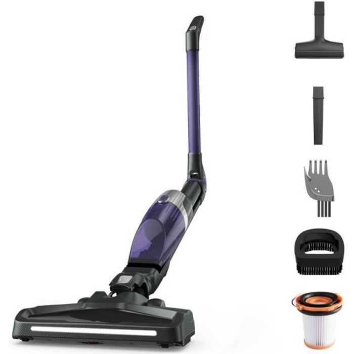 ROWENTA Aspirateur balai sans fil, Tube flexible, Compact, Tous types de surface, Autonomie 40 min, X-Trem, Noir/violet RH1238WO