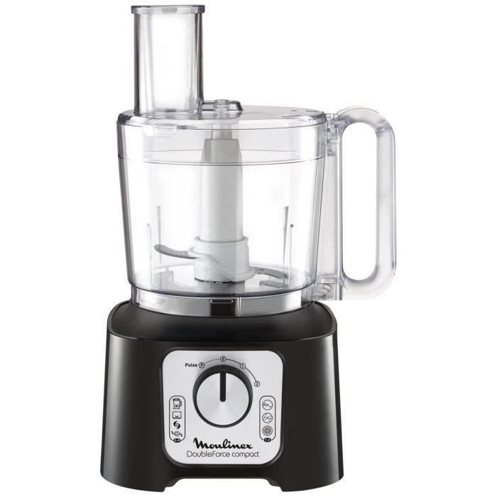 MOULINEX FP546811 Robot multifonctions Double Force Compact + 9 accessoires - Noir/Gris foncé