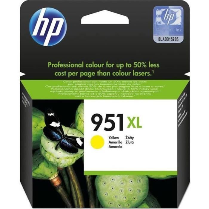 HP 951XL Cartouche dencre jaune grande capacité authentique (CN048AE) pour HP OfficeJet Pro 251dw/276dw/8100/8600