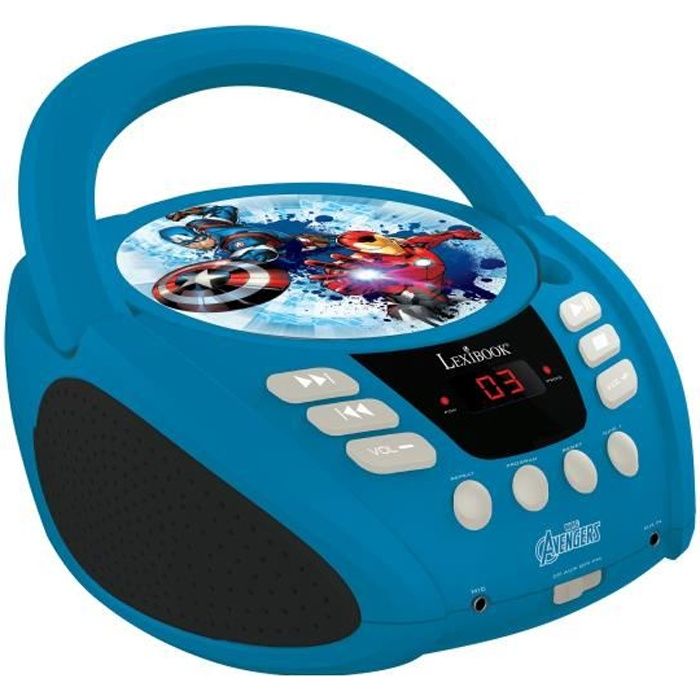 LEXIBOOK Avengers Lecteur CD Portable pour enfant - RCD108AV - 3 ans et +