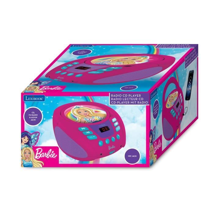 Lecteur CD portable Barbie - Lecteur CD/CD-R/CD-RW avec prise micro et scan radio F.M.
