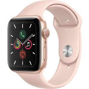 MONTRE CONNECTÉE Apple Watch Series 5 GPS 44 mm Boîtier aluminium Or - Bracelet Rose - M/L (2019) - Reconditionné - Excellent état