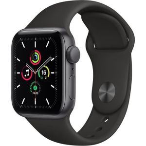 MONTRE CONNECTÉE Apple Watch SE GPS - 40mm Boîtier aluminium Gris Sidéral - Bracelet Noir (2020) - Reconditionné - Excellent état
