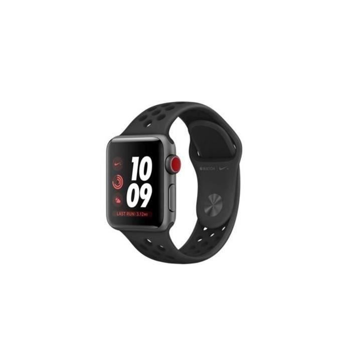 Apple Watch Nike+ GPS + Cellular - Boîtier 38 mm Gris sidéral Aluminium - Bracelet Nike Noir (2017) - Reconditionné - Excellent - Apple