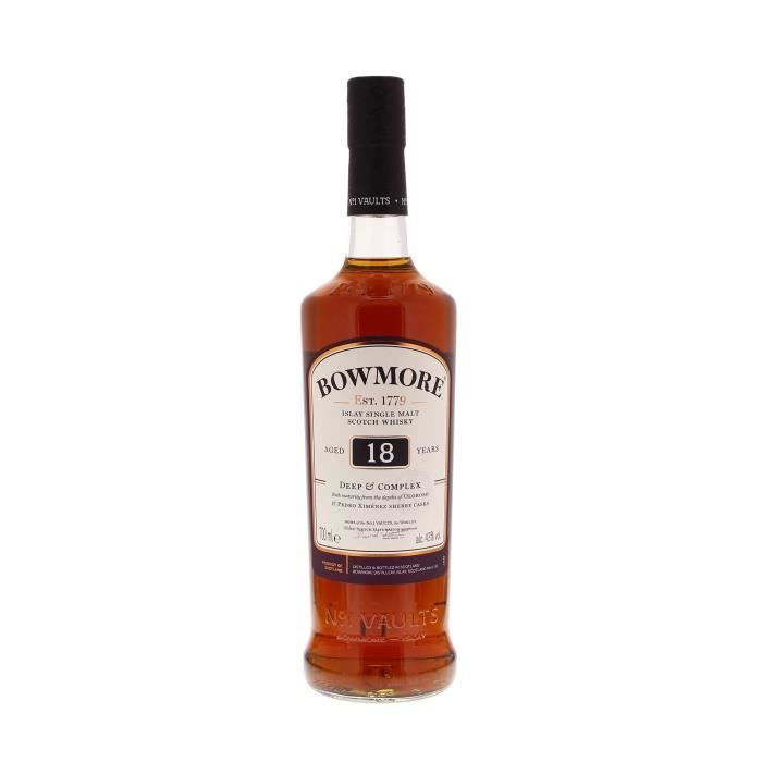 Whisky Bowmore 18 ans d'âge Deep Et Complex Single Malt d'Ecosse - 43° - 70  cl - Achat / Vente Wh Bowmore 18 ans Deep Complex - Cdiscount