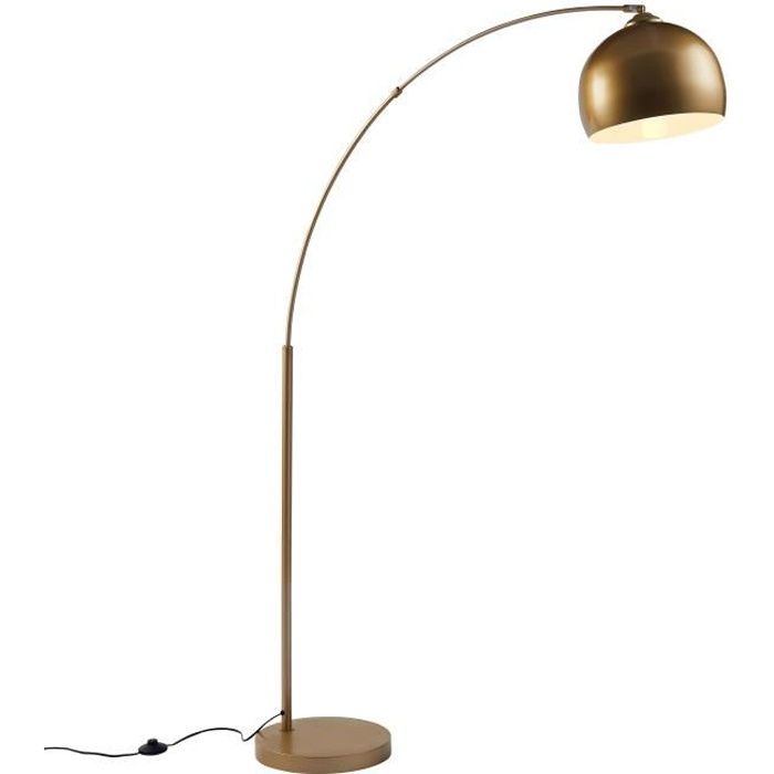 Daisy Lampadaire Arc Reflecteur Metal Dore L 30 X P 110 X H 170 Cdiscount Maison